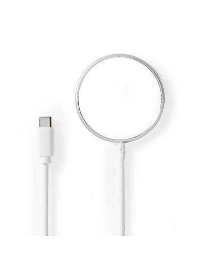 Nedis Trådløs Qi-lader 15W Hvit Mobillader med USB-C Nedis Trådløs Qi-lader 15W Hvit Mobillader med USB-C