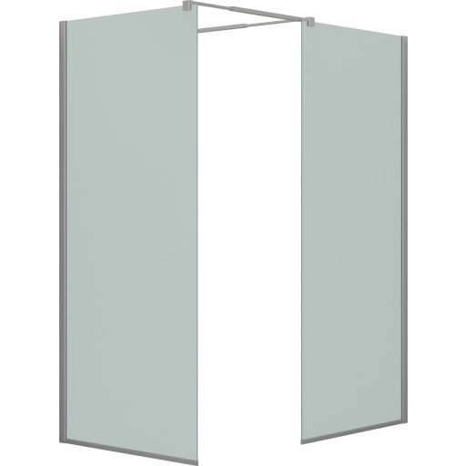 Dansani Match walk in dusjløsning, modell D+D, 67 cm, frostet glass, satin profil