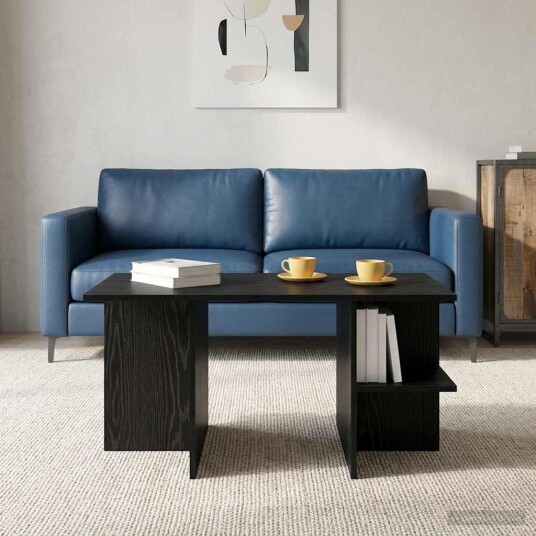 Kaffebord Svart eik 87 x 50 x 45 cm Konstruert tre
