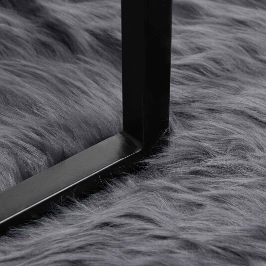  Faux Skinnmatte Tafalla Antrasitt Ø 160 cm Polyester