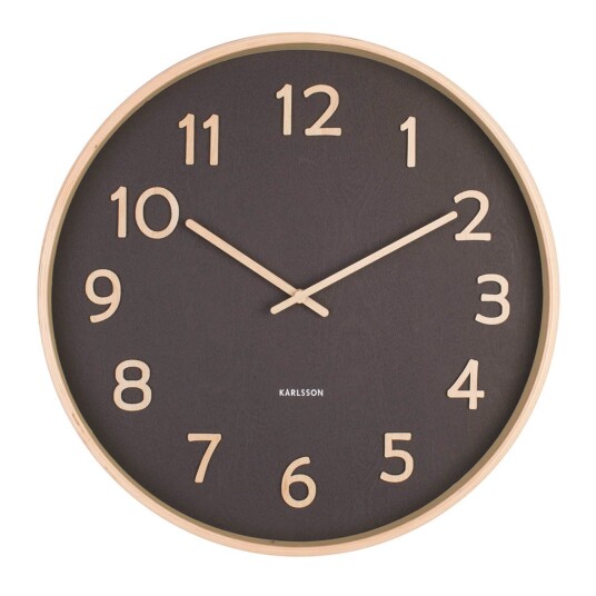 KARLSSON Wall Clock Pure Wood Grain - Black - Ø40CM KARLSSON Wall Clock Pure Wood Grain - Black - Ø40CM
