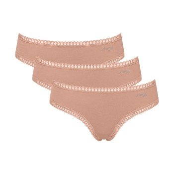 Sloggi Truser 3P GO Crush Hipster Briefs Lysbrun bomull Small Dame