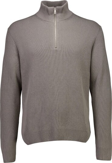 Lindbergh Half Zip Rib Knit Grey L