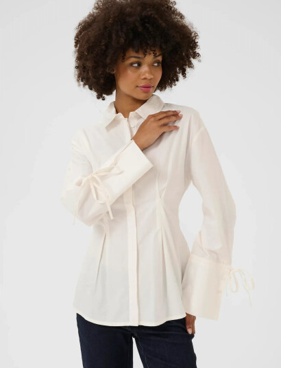 Culture Cuallison Olena Fitted Shirt   Cream   S