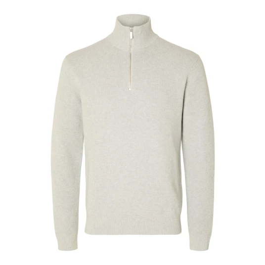 Selected Homme Dane Long Sleeve Knit Structure Half Zip Grå M