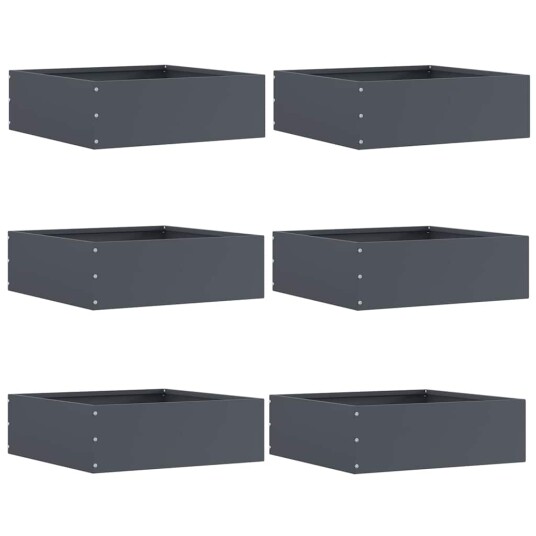 vidaXL Gjerdekant 6 pcs Antrasitt 40 x 40 x 13 cm Stål