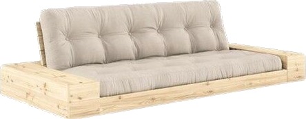 Karup Design Base Sovesofa Med Sideboks Klarlakkert Furu/747 Beige