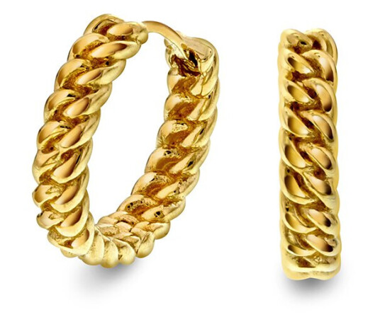 Pan Jewelry Øreringer i 585 gult gull med flette