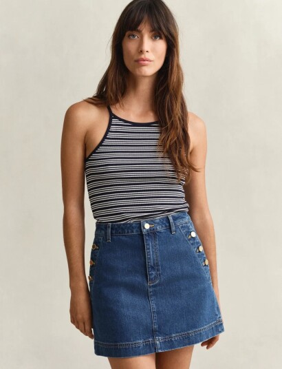 Gant Slim Striped Halterneck Tank Top Navy L