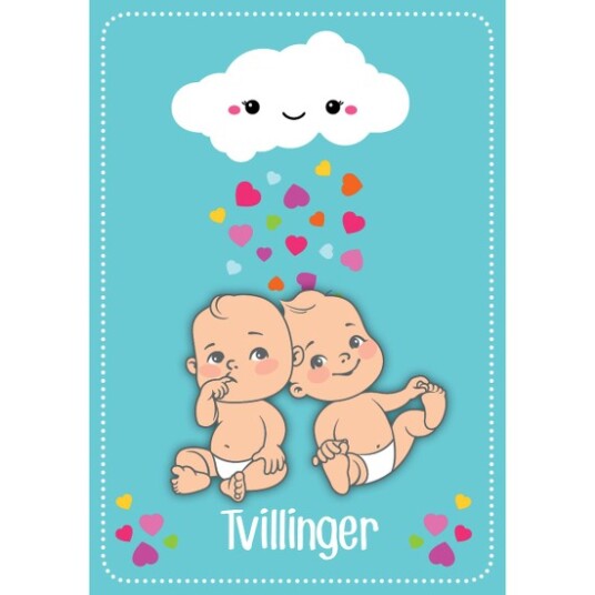 Papirkompaniet mini kort tvillinger unisex