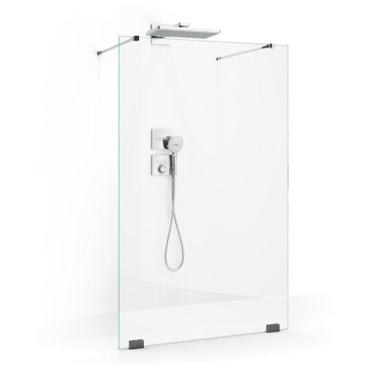 Macro Grace Dusjvegg Walk In Shower 120 cm, Krom/Klart Glass