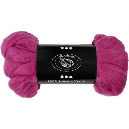 Kartehuset Kardeflor Merino Rød Fiolett 21my 100g