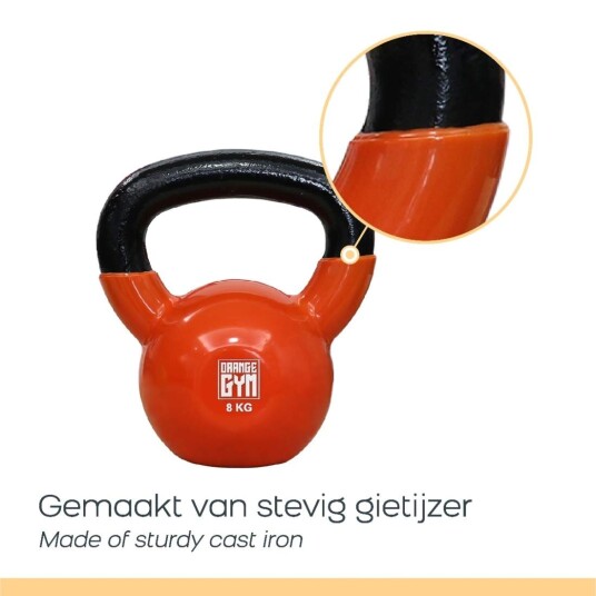 Orange Gym Vinyl Kettlebell 10KG Orange Gym Vinyl Kettlebell 10KG