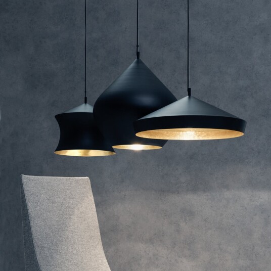 Hengelampe Tom Dixon Beat dimmbar Svart Stue Messing Design 16 Svart