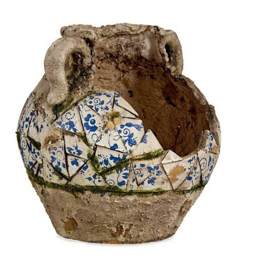 Ibergarden Vase Grå Blå Hvit Polyresin