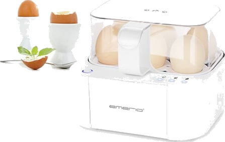 Emerio Snakkende Eggkoker for 6 egg - Automatisk avstenging 350W Hvit Emerio Snakkende Eggkoker for 6 egg - Automatisk avstenging 350W Hvit