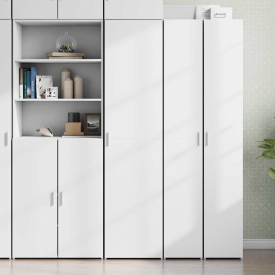 Hylle hvit 45x42,5x185 cm konstruert tre