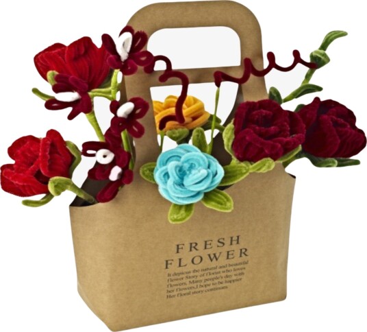 Fippla DIY-sett Blomsterbukett med Piperensere 21 Deler Rød Fippla DIY-sett Blomsterbukett med Piperensere 21 Deler Rød