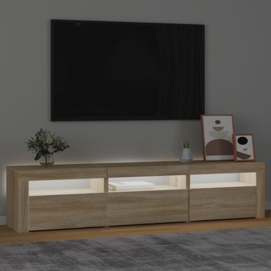 TV-benk med LED-lys sonoma eik 180x35x40 cm TV-benk med LED-lys sonoma eik 180x35x40 cm