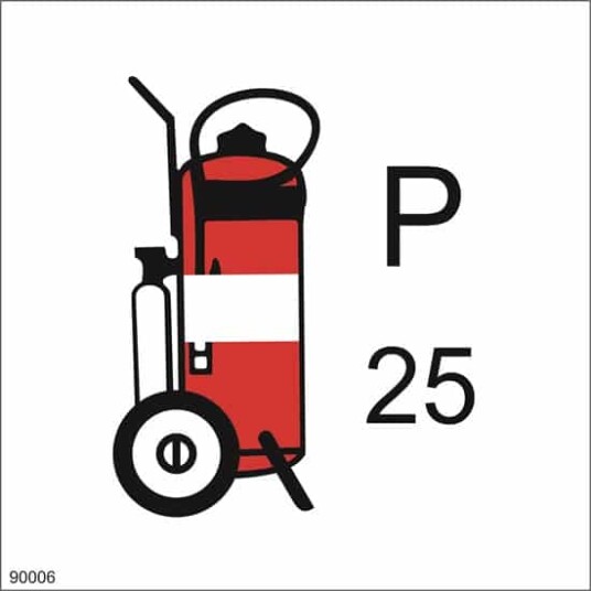 WHEELED FIRE EXTINGUISHER POWDER 15X15 PVC 40x40cm