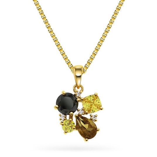 Pan Jewelry Smykke i forgylt 925 sølv med gylne zirkonia Pan Jewelry Smykke i forgylt 925 sølv med gylne zirkonia