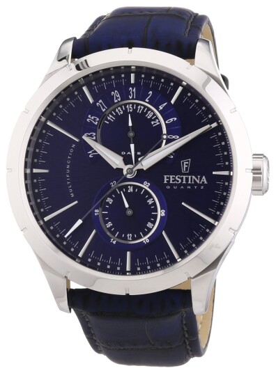 Festina Herreklokke F16573 7 Dress Blå/Lær Ø43 mm