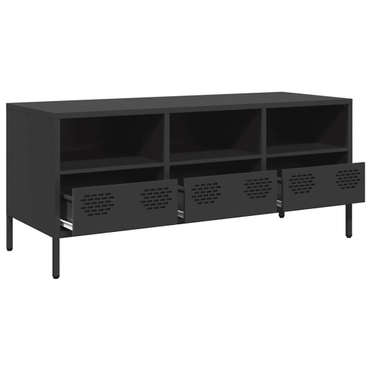 TV-benk svart 101,5x39x43,5 cm kaldvalset stål 8721102930799 TV-benk svart 101,5x39x43,5 cm kaldvalset stål 8721102930799