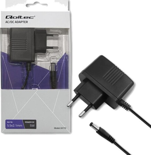 Qoltec 50770 AC/DC Adapter 5W 5V 1A 5.5x2.1mm