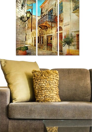 Canvasbilde City 3 pk flerfarget 22x05 cm