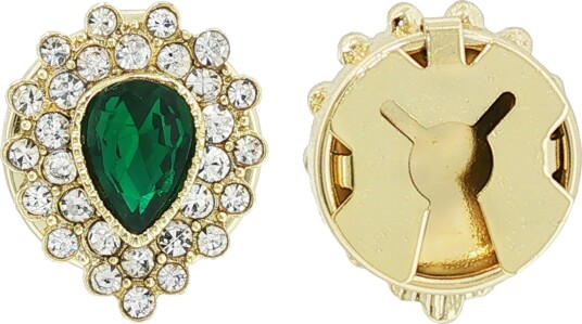 Pan Jewelry Dekor til knapp med grønn sten