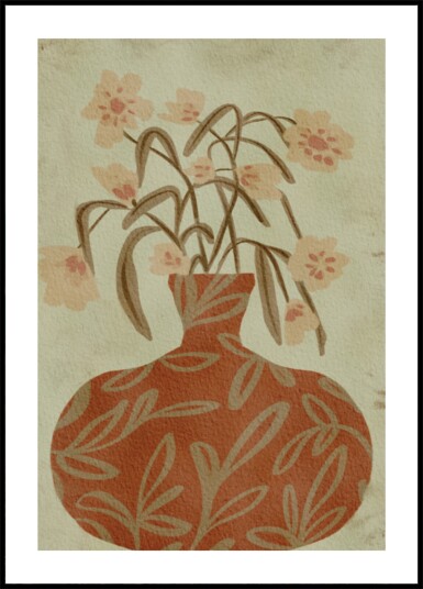 Terracotta Vase Blossoms Plakat / 70x100