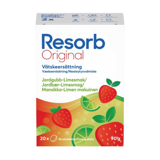 Resorb Original Brusetabletter Jordbær og lime 2 x 10 stk. Resorb Original Brusetabletter Jordbær og lime 2 x 10 stk.
