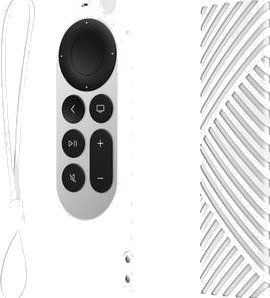 Apple TV 4K Siri Remote (3. generasjon) Beskyttende silikonetui med nøkkelbånd - hvit