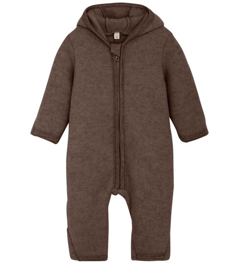 HUTTEliHUT ullfleecedress med ører S Brown Melange HUTTEliHUT ullfleecedress med ører S Brown Melange