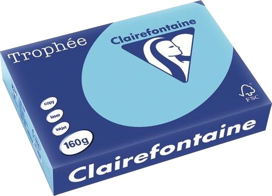 Clairefontaine Trophée Kopiering A4 210X297 Mm 250 Ark 160 G/M² Lyseblå