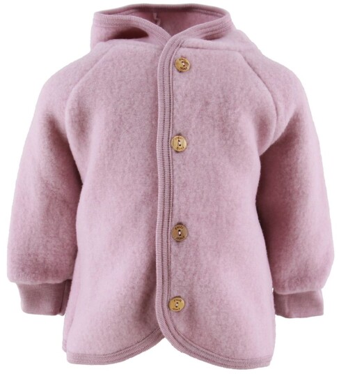 Engel Babyjakke med hette rosewood melange Engel Babyjakke med hette rosewood melange