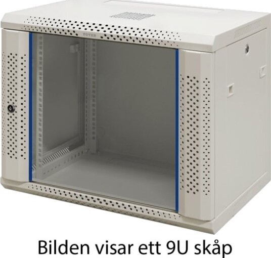 System Z 19" Veggskap 6U 600X600 Glassdør Hvit