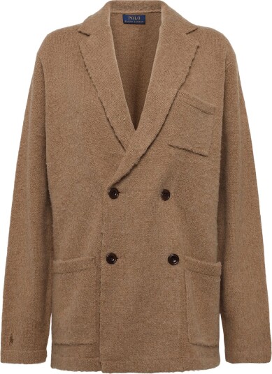 Polo Ralph Lauren Wool Cashmere Blazer Cardigan   CROUTON TAN HEATH   S