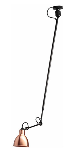 Lampe Gras N302 Taklampe Matt Sort & Kobber