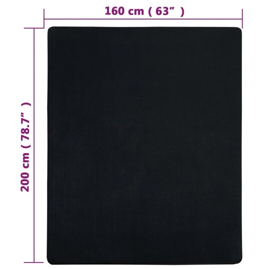 vidaXL Jerseylaken 2 stk svart 160x200 cm bomull