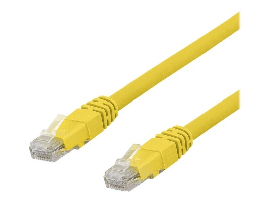 Deltaco Koblingskabel Cat6a 5m RJ-45 U/UTP Halogenfri Gul
