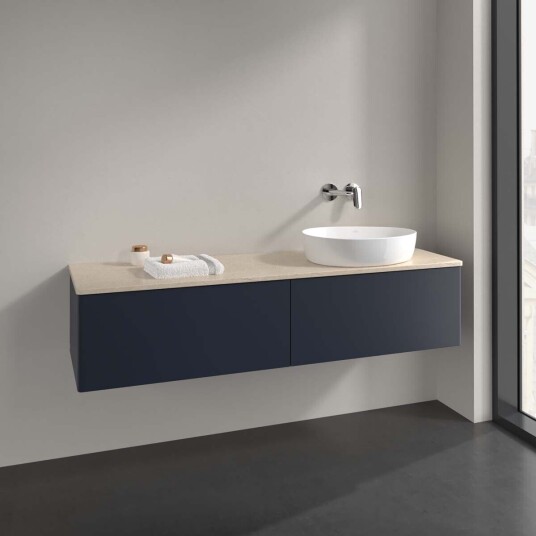 Villeroy & Boch Antao Servantskap med 2 skuffer 160x50x36 cm m/lys Blå Matt/Crème