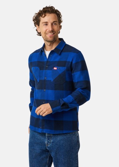 Huski Wear Flannel Shirt Dark Azure Xxl Langarmede Skjorter