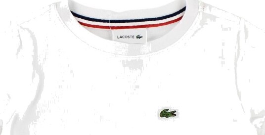 Lacoste T skjorte Hvit m. Logo Lacoste 6 år 116 T skjorte
