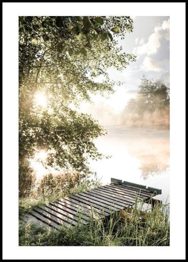 Foggy Summer Lake Plakat Plakat / 40x50cm