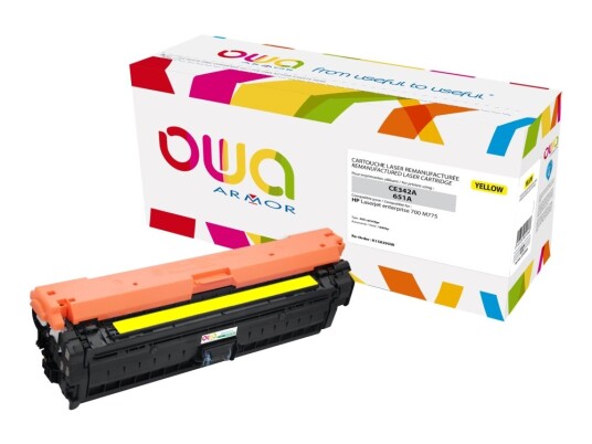 Owa - Gul - Kompatibel - Gjenfabrikert - Tonerpatron Alternativ For: Hp Ce342a - For Hp Color Laserjet Enterprise Mfp M775  Laserjet Managed Mfp M775