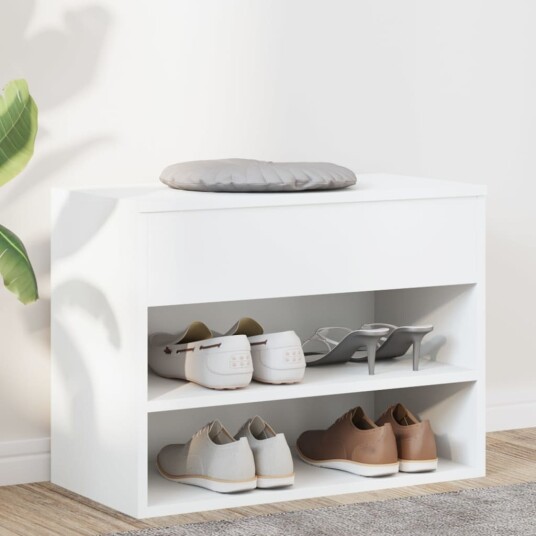 vidaXL Skobenk hvit 60x30x45 cm sponplater vidaXL Skobenk hvit 60x30x45 cm sponplater