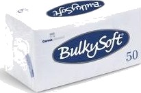 Serviet Bulkysoft 33X33 Cm 2 Lag 1/8 Falset Hvid,40 Pk X 50 Stk/Krt