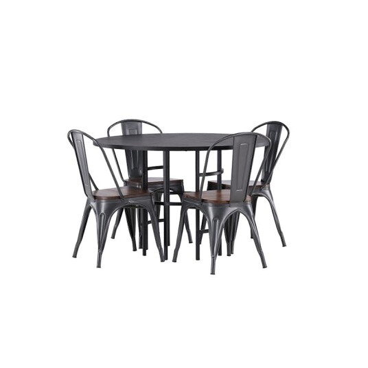 Venture Home Spisegruppe Venture Home Copenhagen Ø 115 cm med 4 Tempe Stoler GR23225