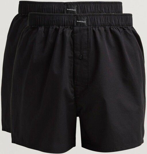 Bread & Boxers 2 Pack Boxer Shorts Black